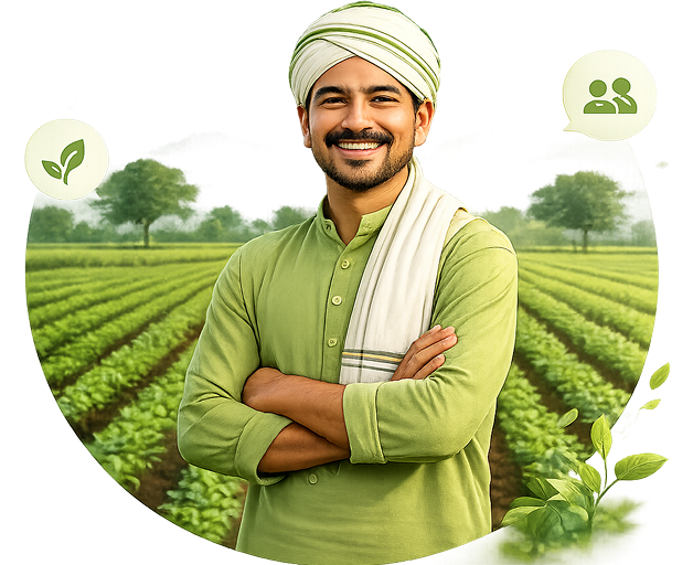 Smiling farmer ready to help with agricultural advice